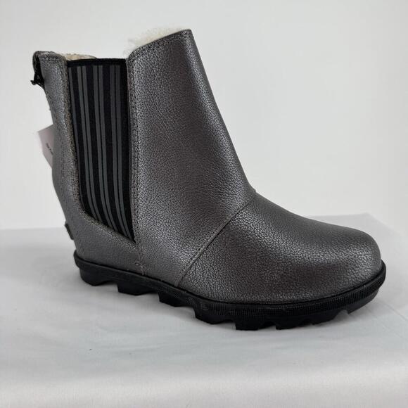 Sorel Boots Women’s 8 silver leather wedge sherpa joan of arctic snow winter - Picture 1 of 8